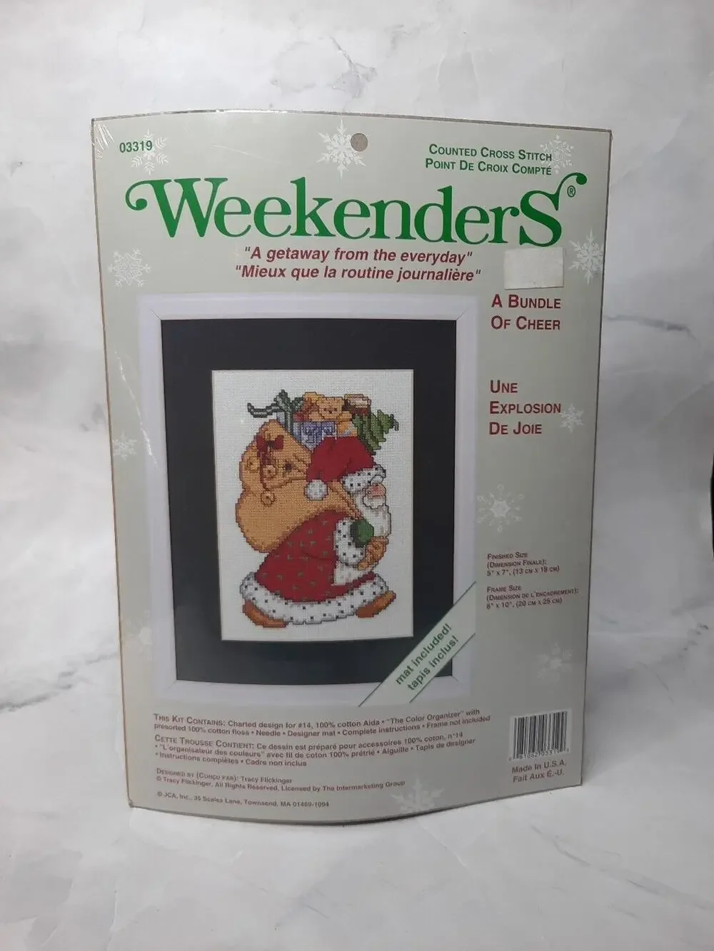 JCA Weekenders Counted Cross Stitch Kit Bundle of Cheer 03319 Santa Christmas